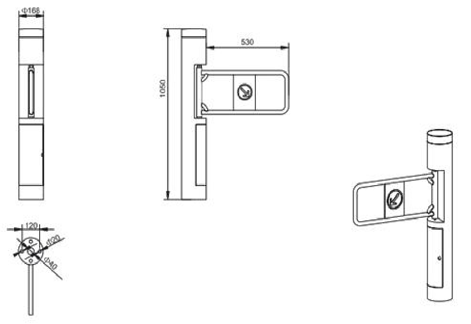 The Dimensions of Swing Handicap Accessible Turnstile